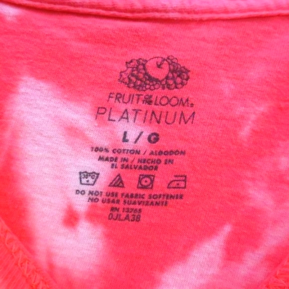 New Upcycled Shirt Reverse Tie Dye Duo Pink Stretch Cotton Comfy Unisex Size L - Picture 5 of 7